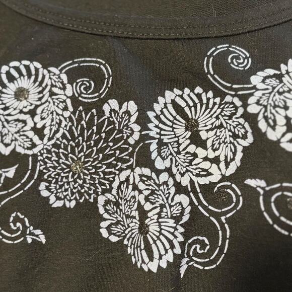 Cascade Sports Active Tank Top - L/XL - Black w/ Pink Floral Design - Athleisure - Picture 5 of 8